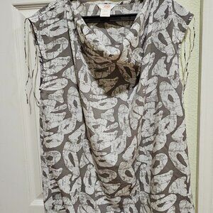 Joe Fresh Top sleeveless/Reduced shoulder Marbled Abstract print Women size M